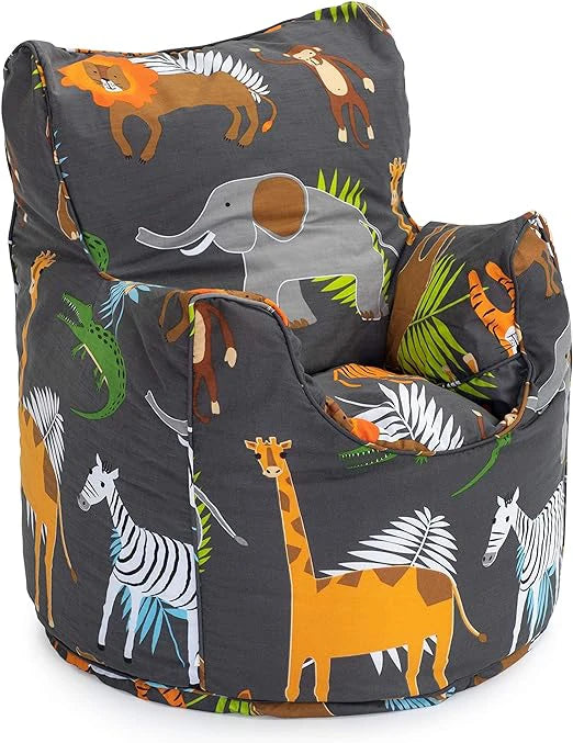 Printed Bean Bag Chair Kids Indoor Childrens Bean Bags Highback Pouffes