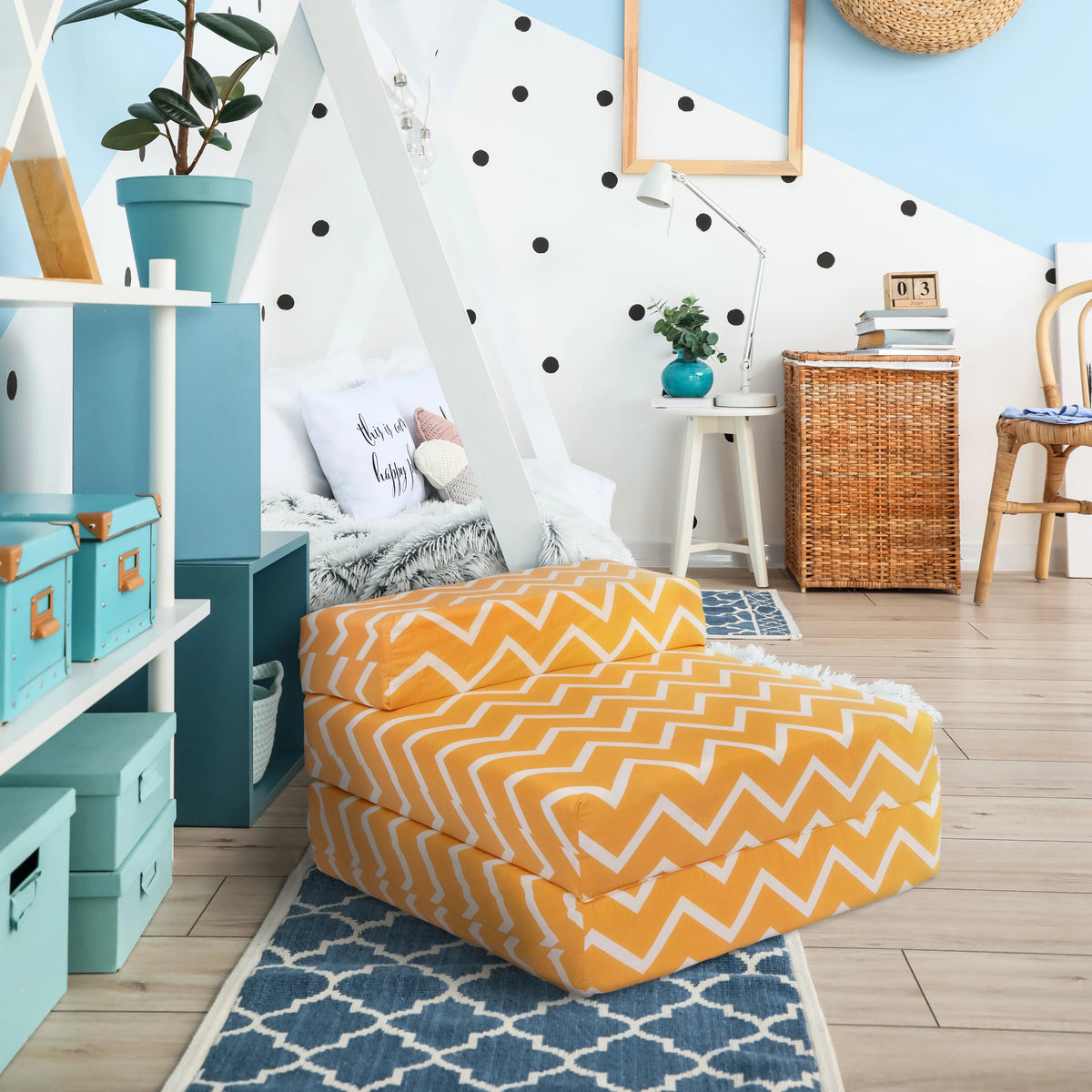 Foldable Z Futon Sofa Z Mattress Printed Sleeping Mattress